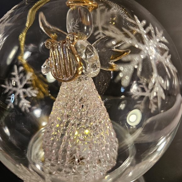 Lenox "Wonder Ball" Angel Christmas Tree Lighted Glass Globe Ornament hanging - Picture 2 of 12